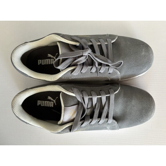 Puma Iconic Suede Women’s Work Size 9.5 Gray Composite Toe Safety Shoes Sneakers - Picture 3 of 11